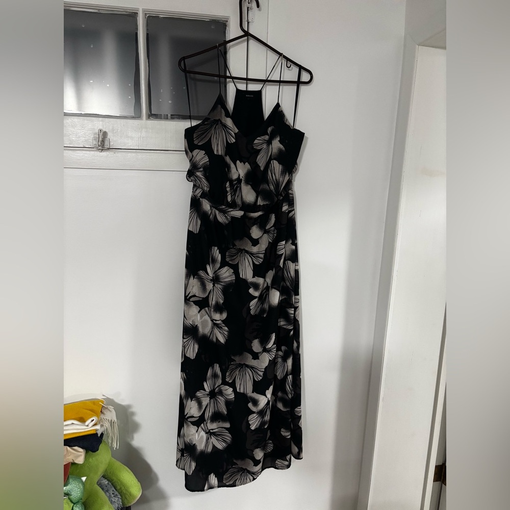 RW&CO. Black and Cream Floral Maxi Dress